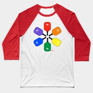 Rainbow Paddles (crest + back) Baseball T-Shirt